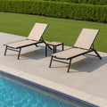 Set di Sdraio da Esterno in Alluminio e Tessuto Sintetico Beige