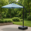 Ombrellone da Giardino in Poliestere Blu con Base Regolabile