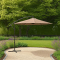 Ombrellone da Giardino a Sbalzo 3m in Acciaio e Poliestere Beige