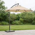 Ombrellone da Giardino Regolabile in Poliestere con Struttura in Alluminio Beige