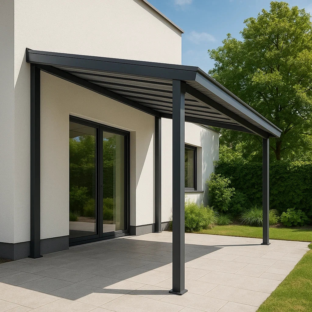 Tettoia per patio in alluminio e policarbonato 400x300 cm Grigio Antracite