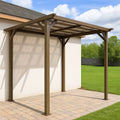Pergola in Alluminio Marrone con Copertura in Policarbonato per Esterni