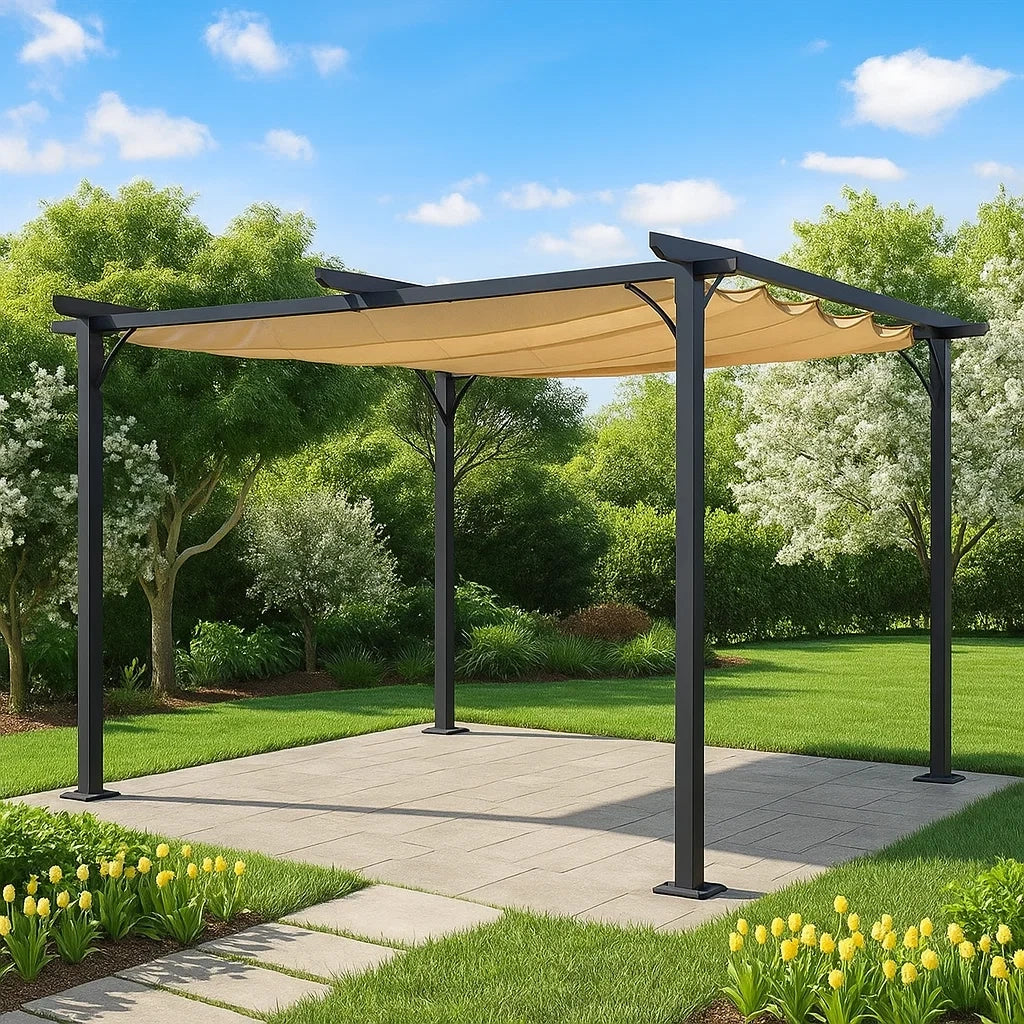 Pergola da Giardino in Alluminio con Telo Retrattile