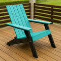 Sedia Adirondack da Esterno in Legno Composito e Metallo Turchese e Nero