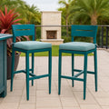 Set di 2 sgabelli da bar in metallo con cuscini blu