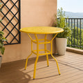 Tavolo Rotondo in Metallo Verniciato Giallo per Esterni Ø 70 cm