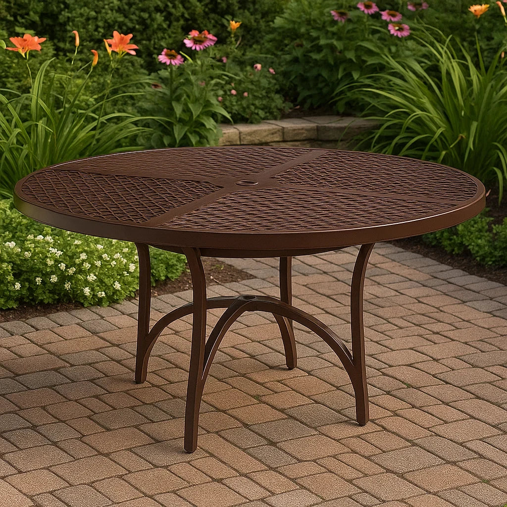 Tavolo rotondo in alluminio marrone Ø120 cm