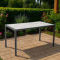 Tavolo da Giardino Rettangolare in Metallo e Piastrelle Ceramiche Grigio 150x90 cm