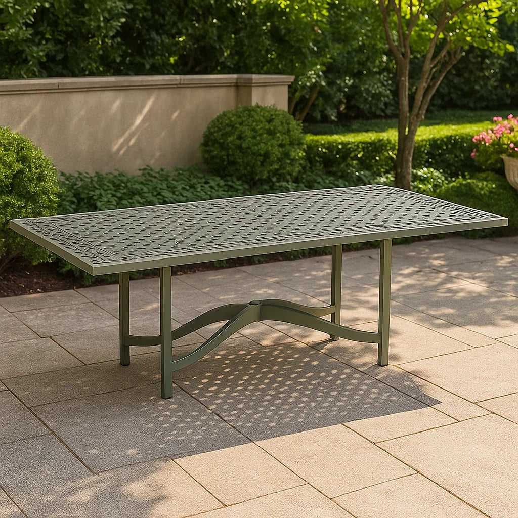 Tavolo da Giardino in Alluminio Verde 180x90x75 cm