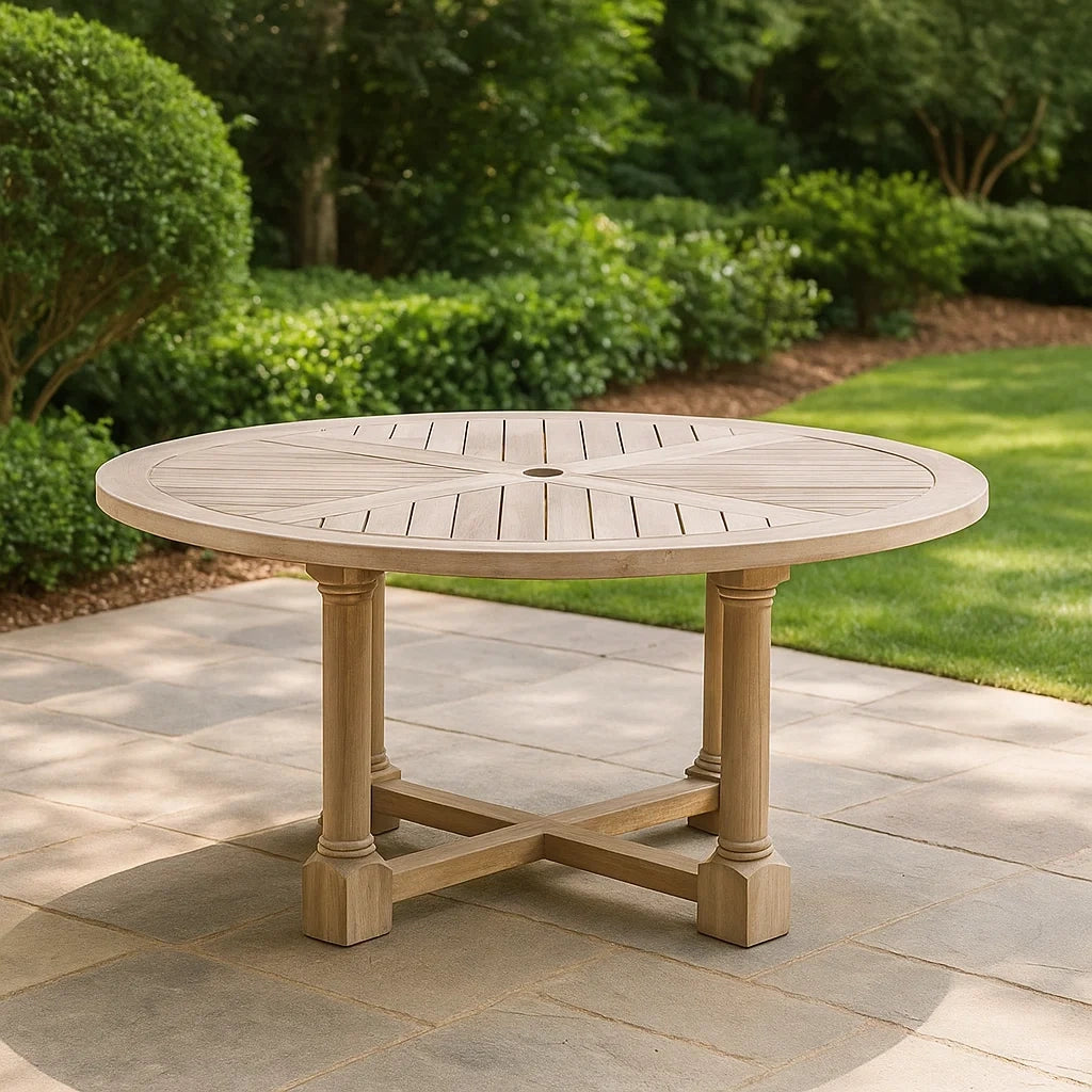 Tavolo da Giardino Rotondo in Legno Teak Ø 150 cm