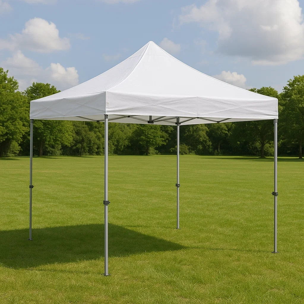 Gazebo pieghevole in acciaio con copertura in poliestere 3x3m Bianco