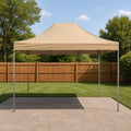 Gazebo da Giardino 3x3m in Acciaio e Tettuccio in Poliestere Beige