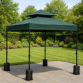 Gazebo da Giardino 3x3 m Verde in Acciaio e Tessuto Impermeabile