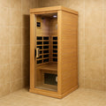 Sauna a Infrarossi Singola Legno con Porta in Vetro