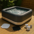 Vasca Idromassaggio Gonfiabile Quadrata in PVC Nero e Bronzo