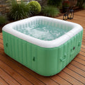 Vasca Idromassaggio Gonfiabile Quadrata in PVC Verde e Bianco