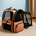 Zaino per Animali Espandibile in Tessuto Oxford Beige/Nero